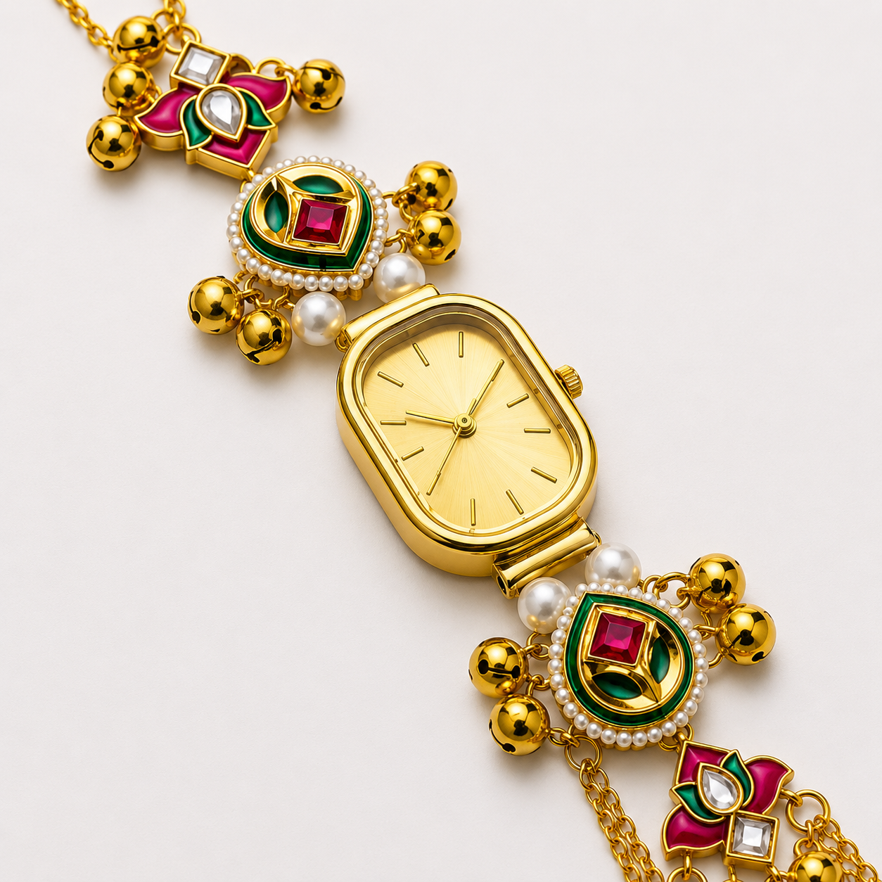 Designer Kundan Charm Watch Bracelet